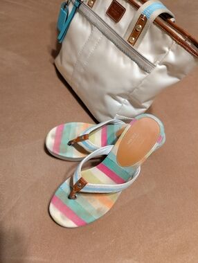 Vintage Coach Hamptons Tote & Matching Sandals